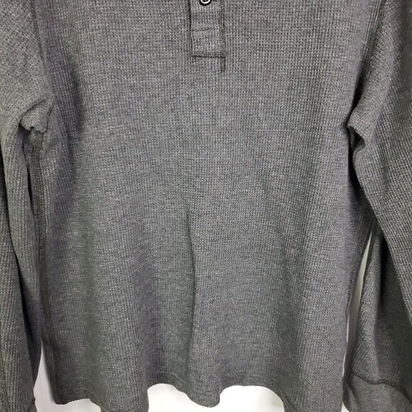 Wallace Barnes Shirt Mens L Thermal Henley Pullover Quarter Button Y2K Grunge - Picture 3 of 8